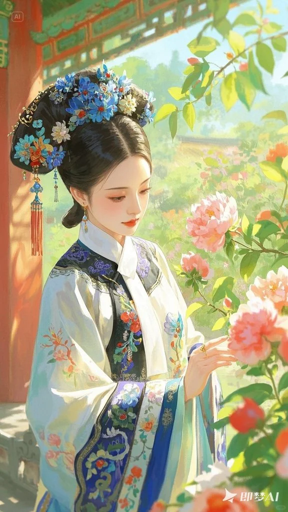 她的眉眼如清风明月，如幽兰出谷～