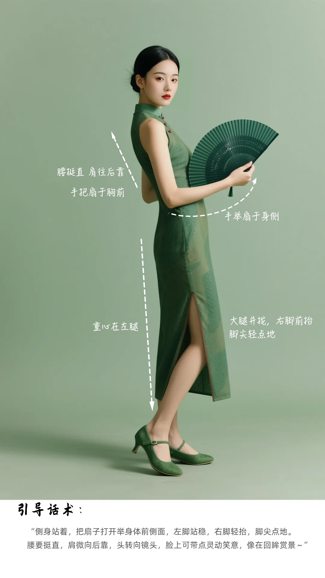 经典旗袍站姿技巧附摄影引导话术 值得收藏