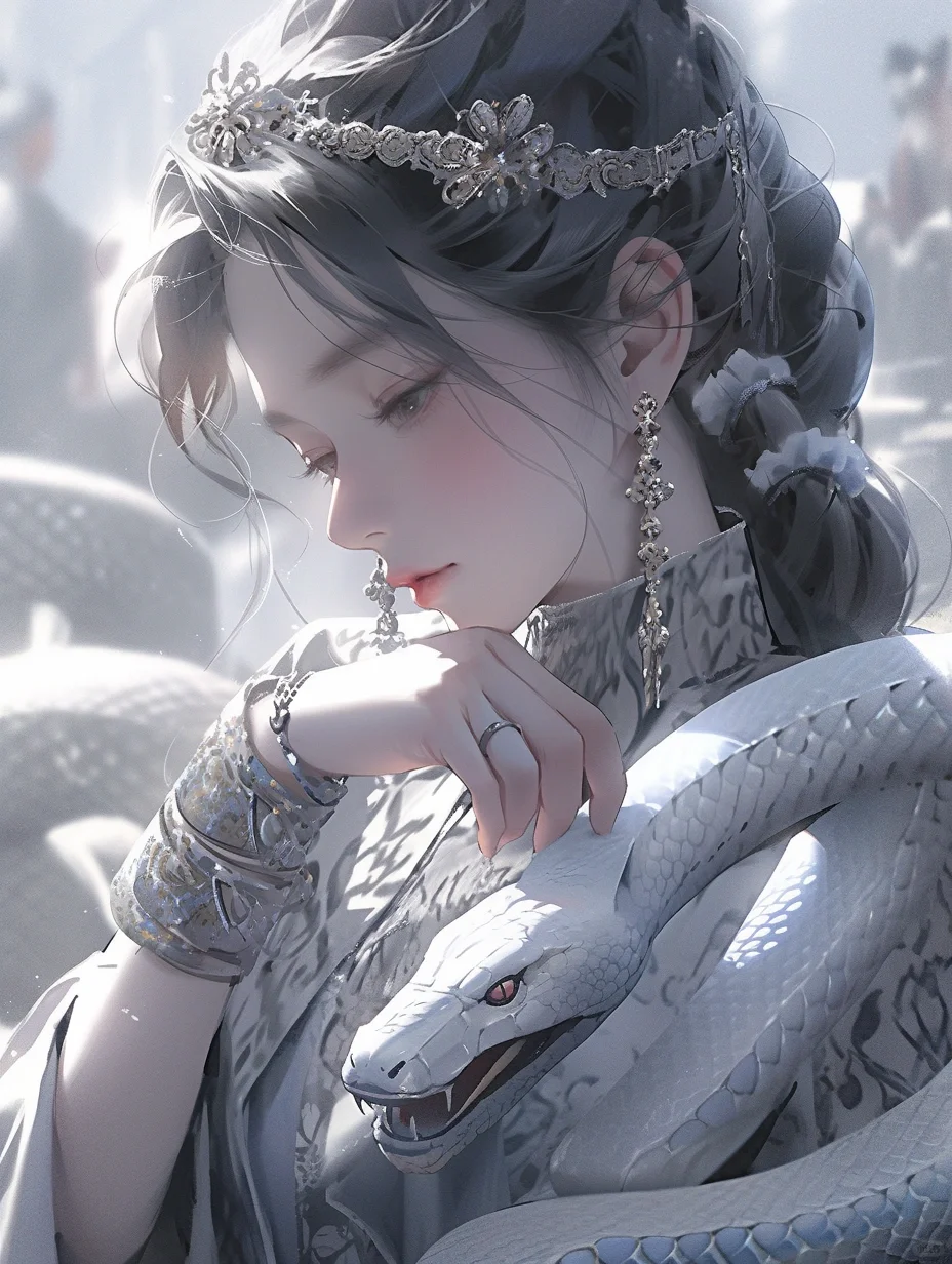 【十二生肖】巳蛇—银蛇少女，冷艳美人
