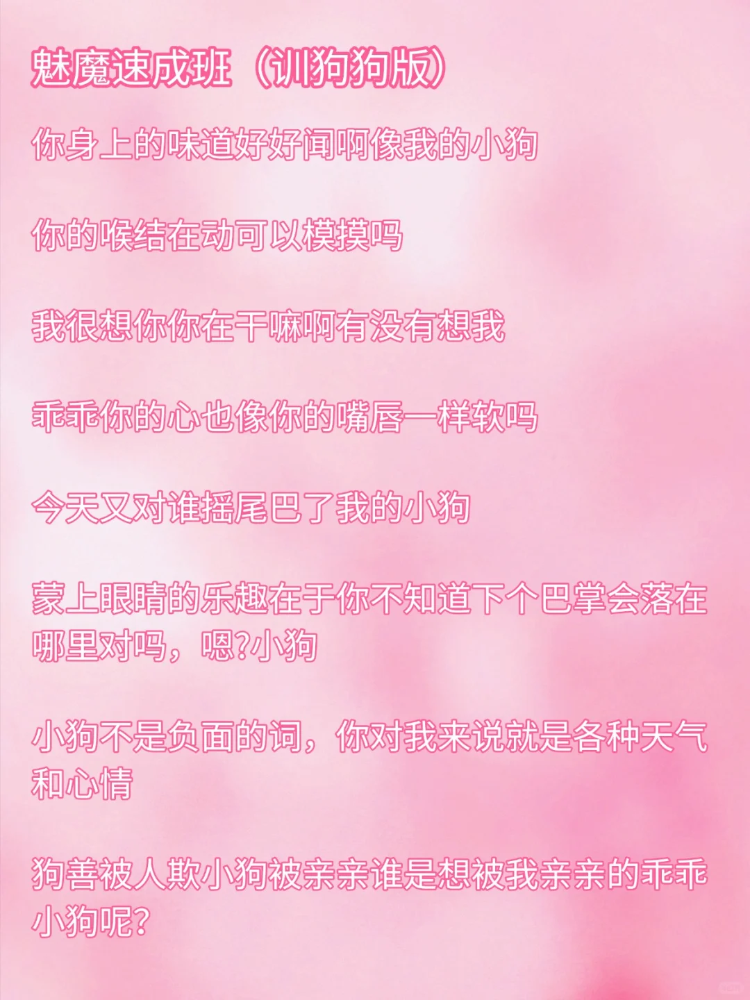 魅魔速成班：训狗狗版
