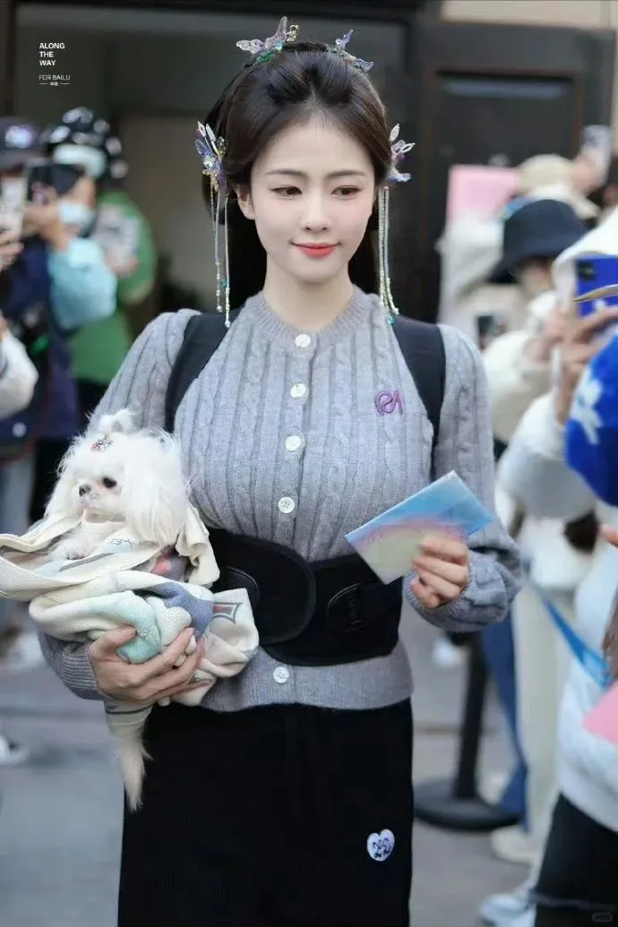 白鹿好丰腴啊，毛线衣都裹不住，好体态