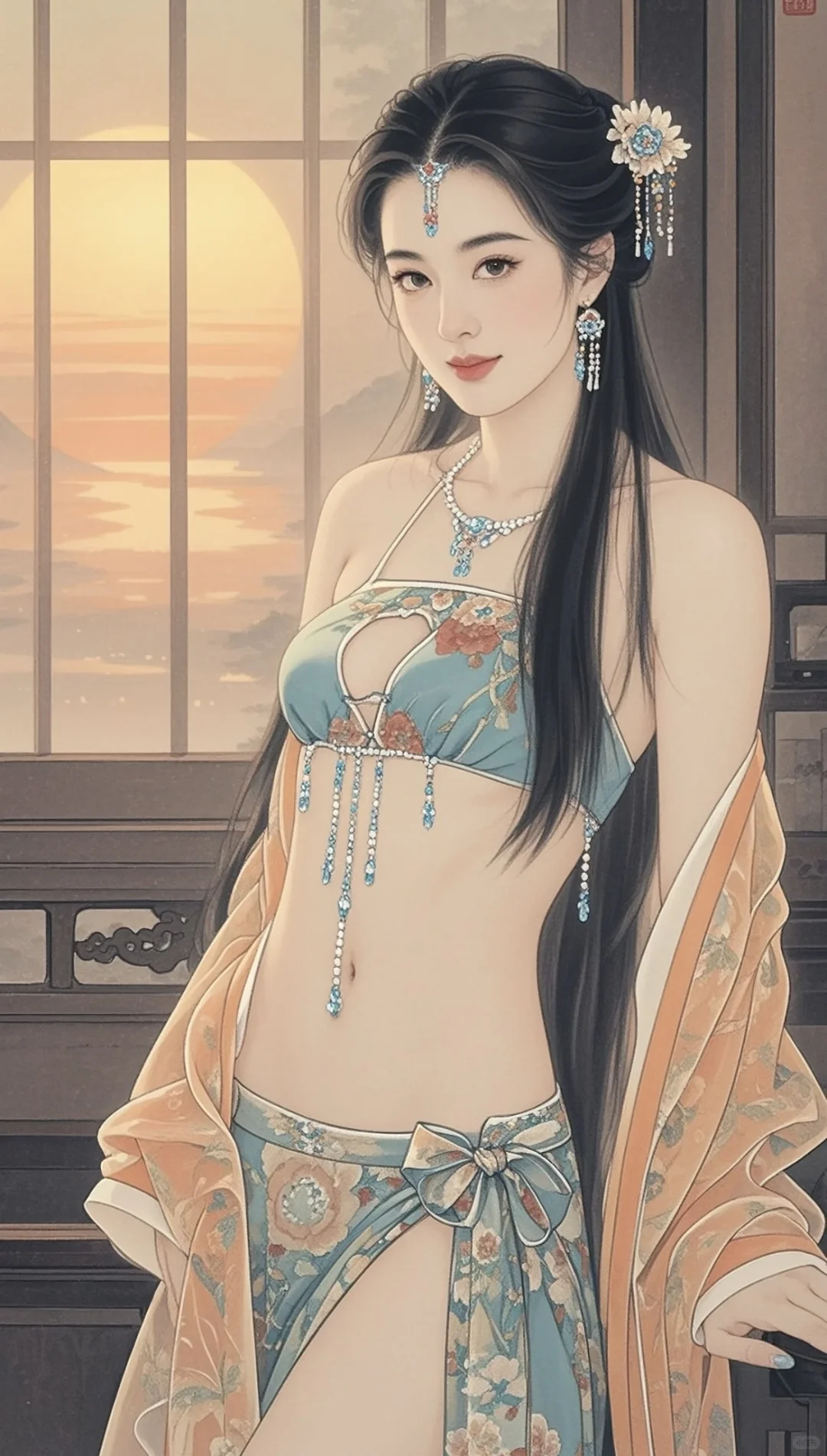 古风美人、绘画分享、美到骨子里的古风美人