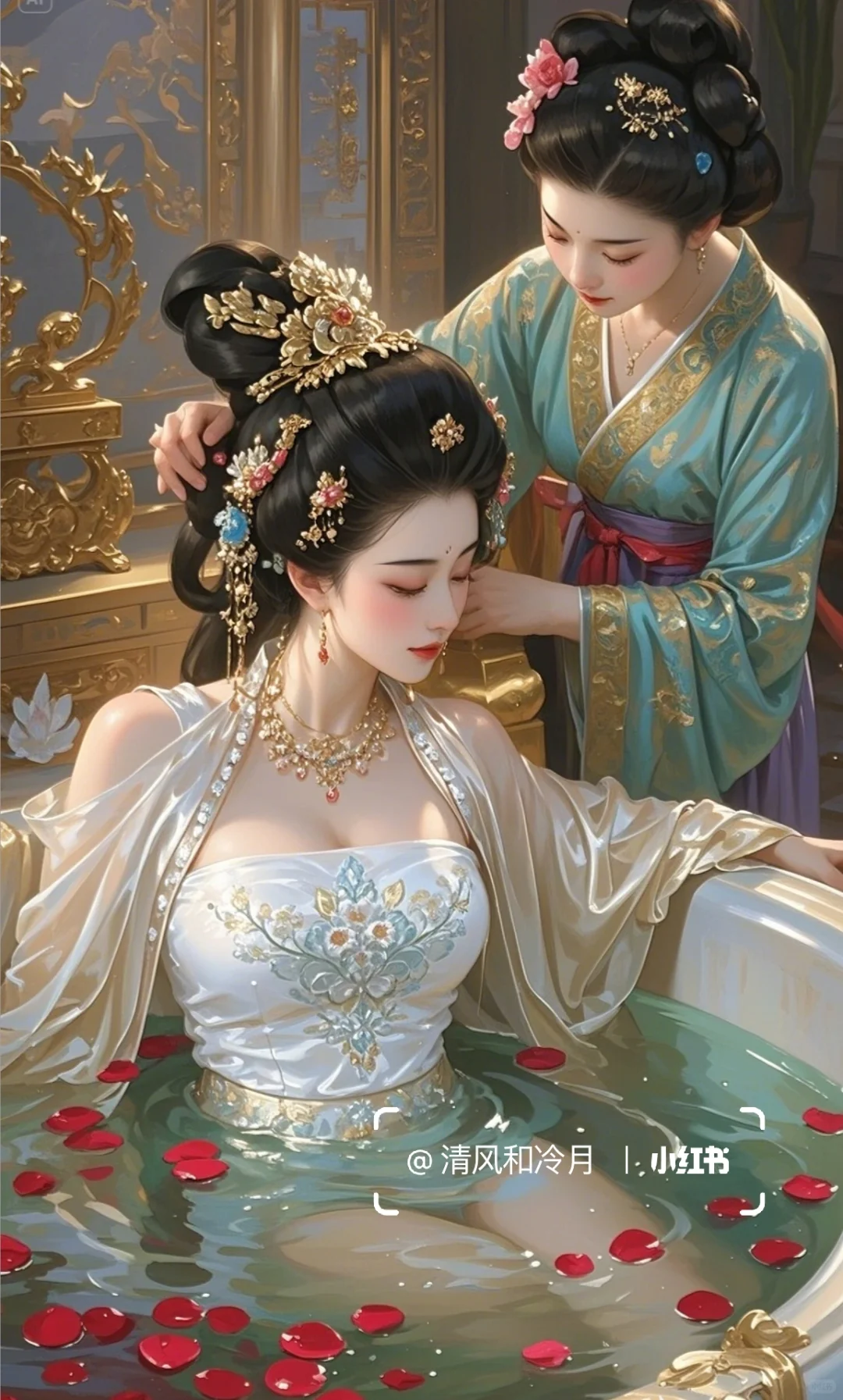 娘娘几日劳累，这香汤一泡，最是解乏～