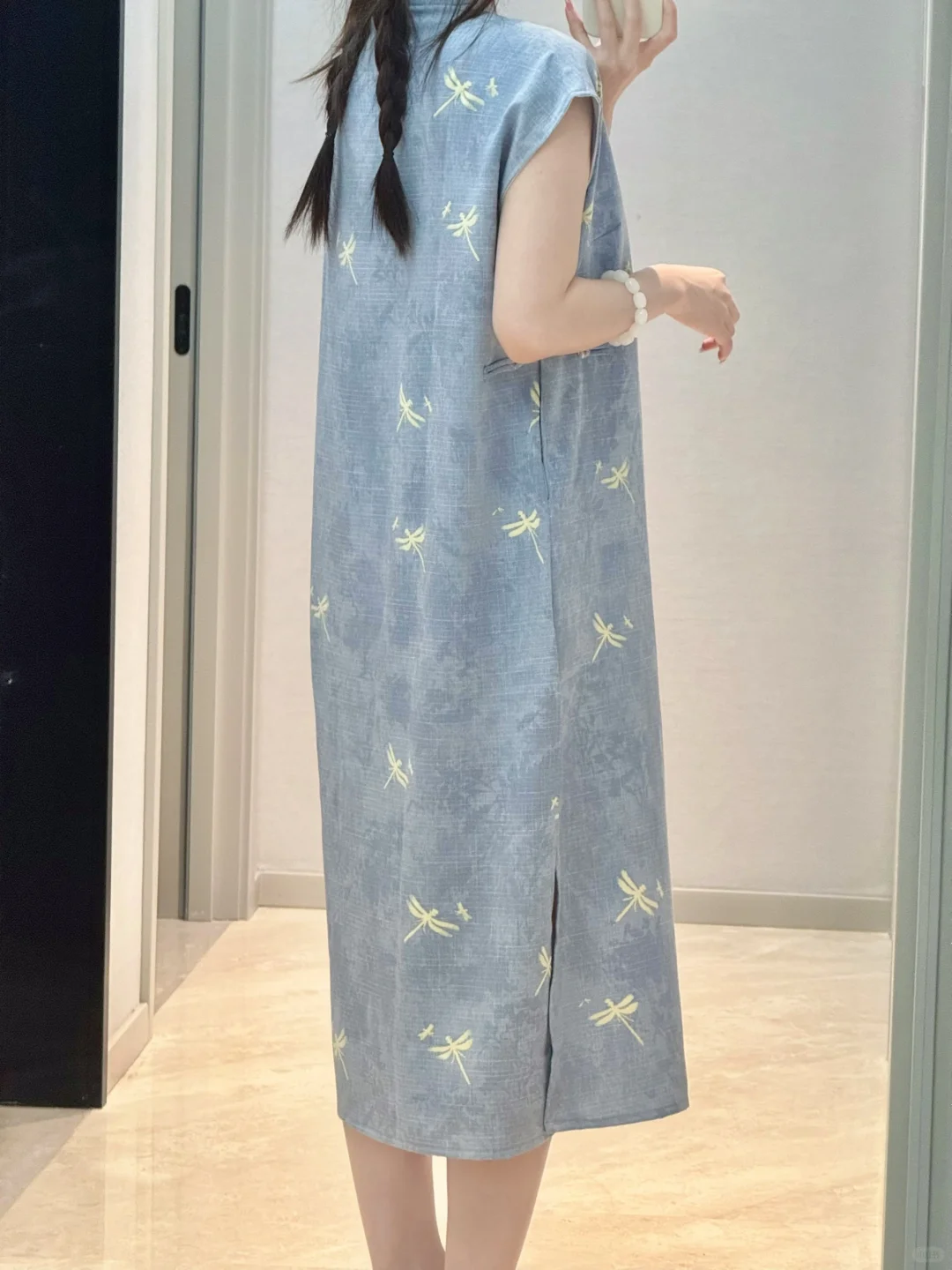 新中式国风｜书香大小姐 雾霾蓝小蜻蜓旗袍✨