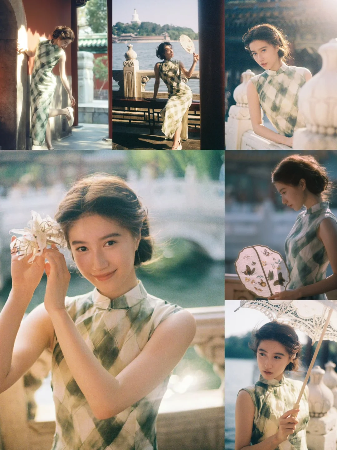 模仿女明星拍照姿势大全|胡嘉欣的旗袍写真