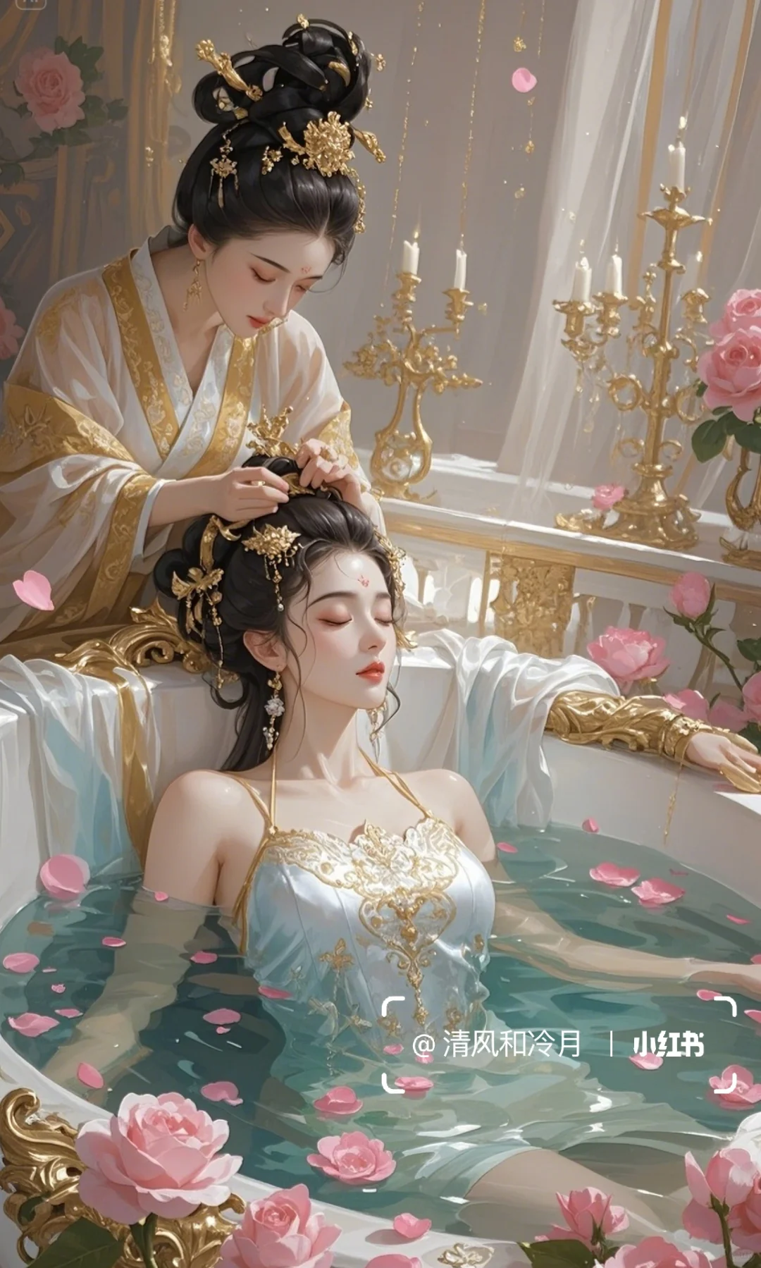 娘娘几日劳累，这香汤一泡，最是解乏～