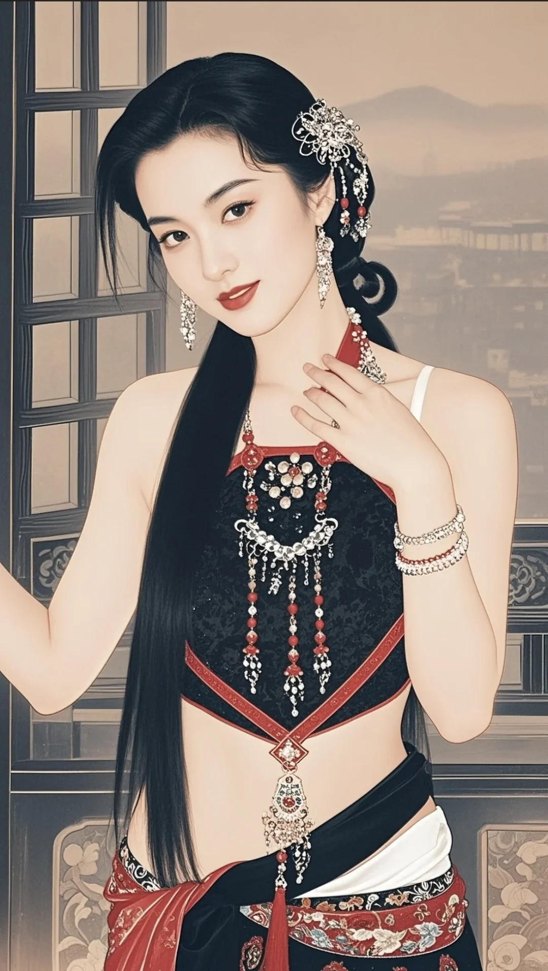 古风美人、绘画分享、美到骨子里的古风美人