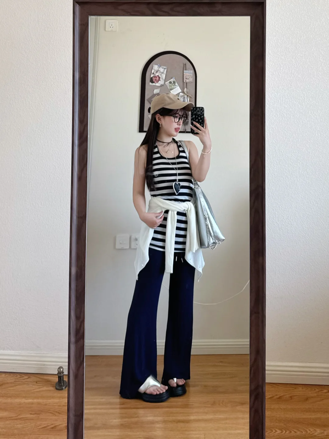 153/95古早辣妹🖤千禧黑白条纹！舒服又显瘦～