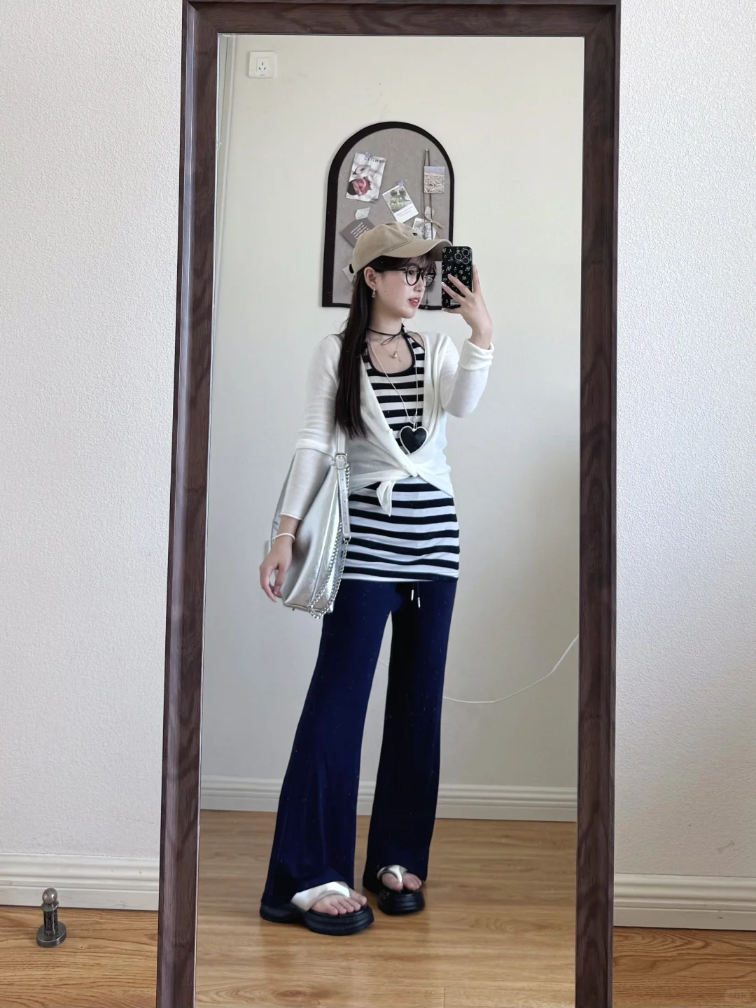 153/95古早辣妹🖤千禧黑白条纹！舒服又显瘦～
