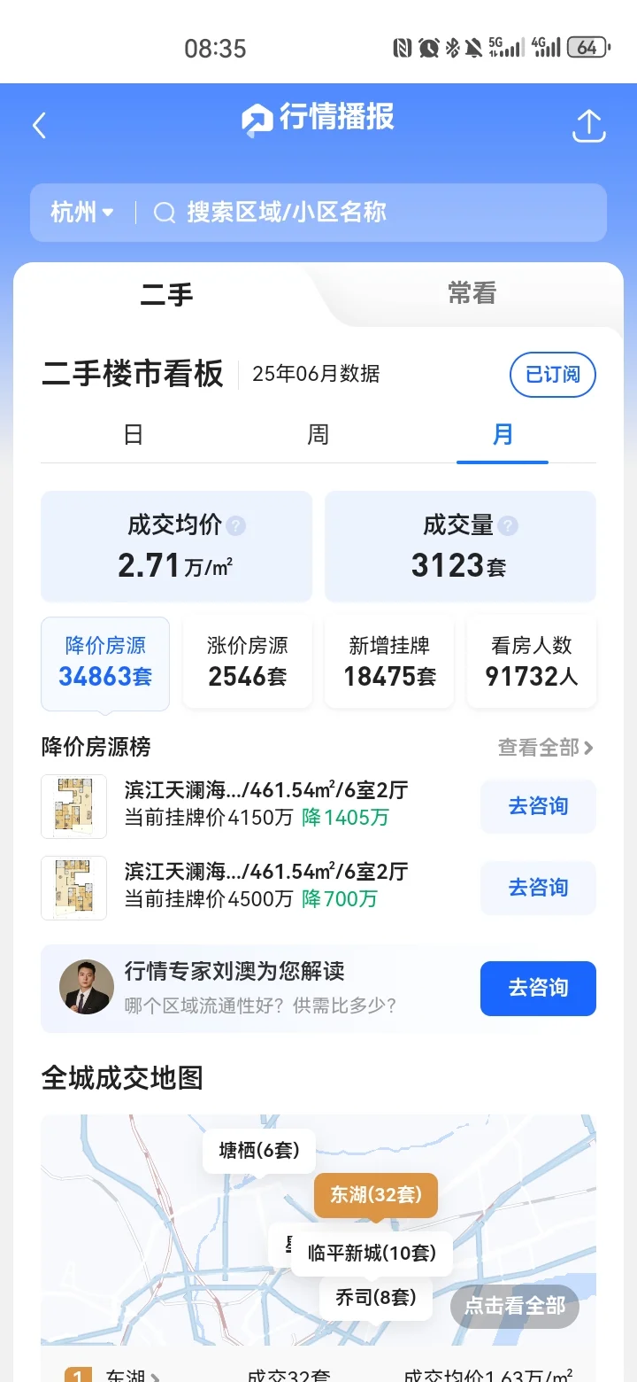 南京6月份楼市量价齐跌！