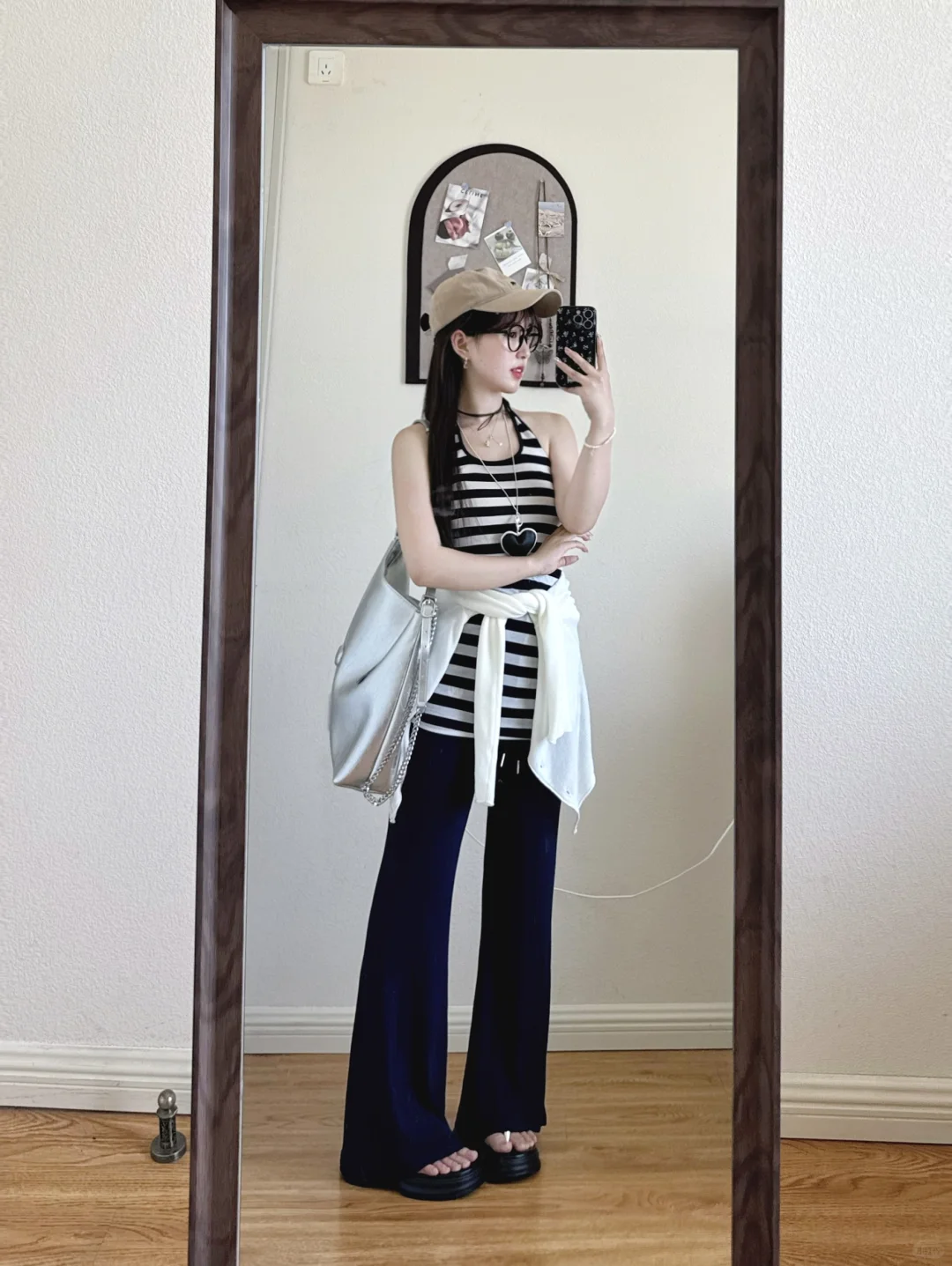 153/95古早辣妹🖤千禧黑白条纹！舒服又显瘦～
