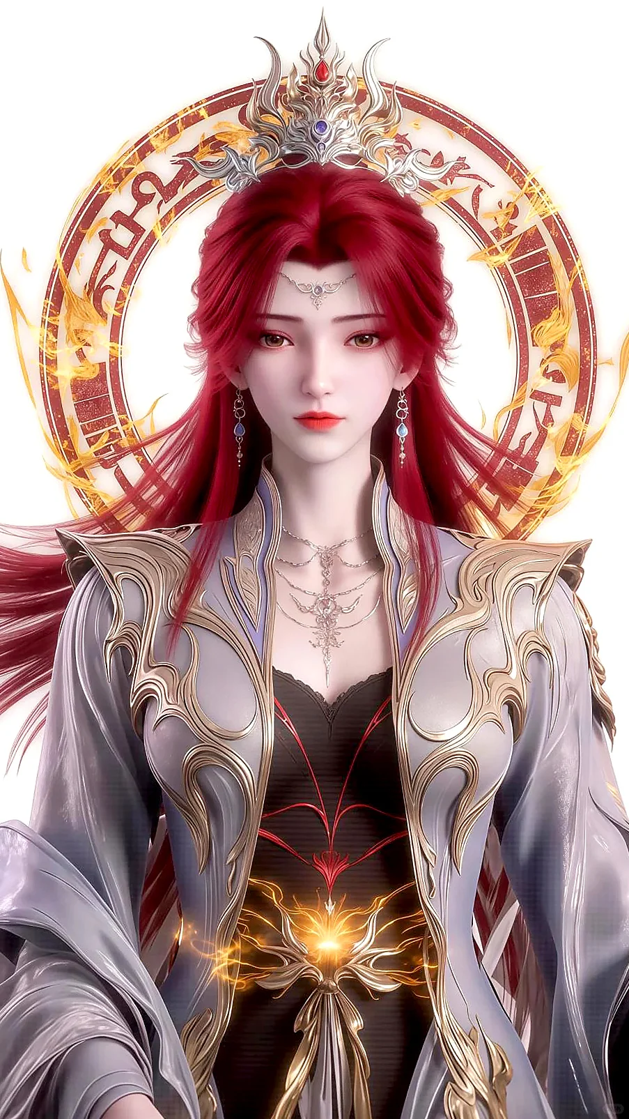 女神壁纸｜李慕婉古神红发仙逆手机壁纸