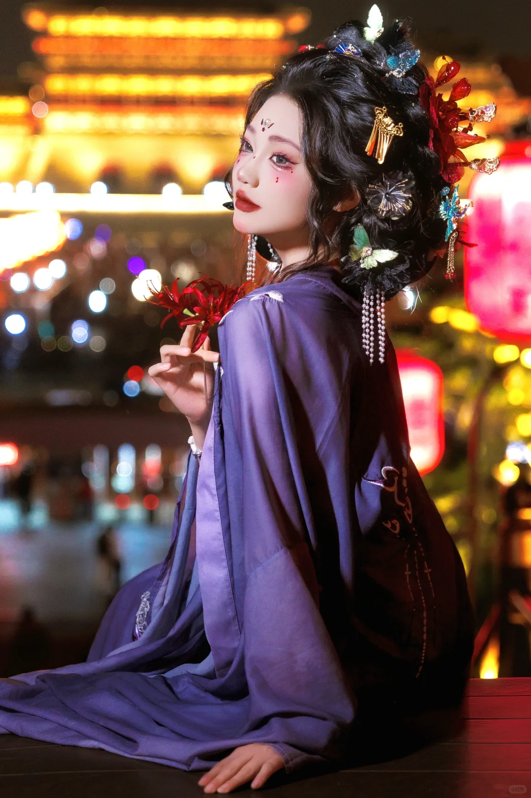 洛阳汉服哪个颜色最妖艳！紫色有人反驳吗❓