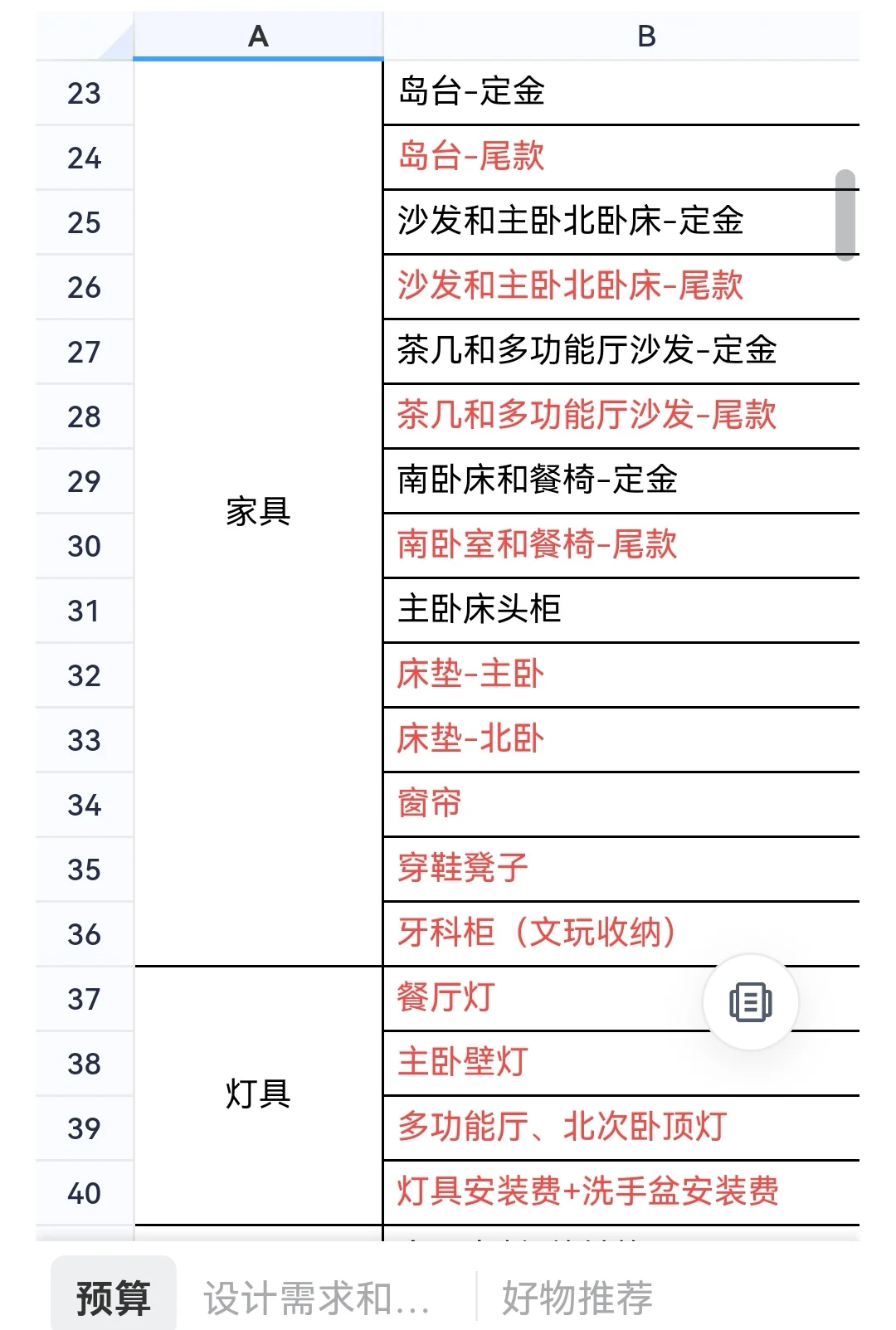 超详细！新家装修必备采购清单！速来！🏠