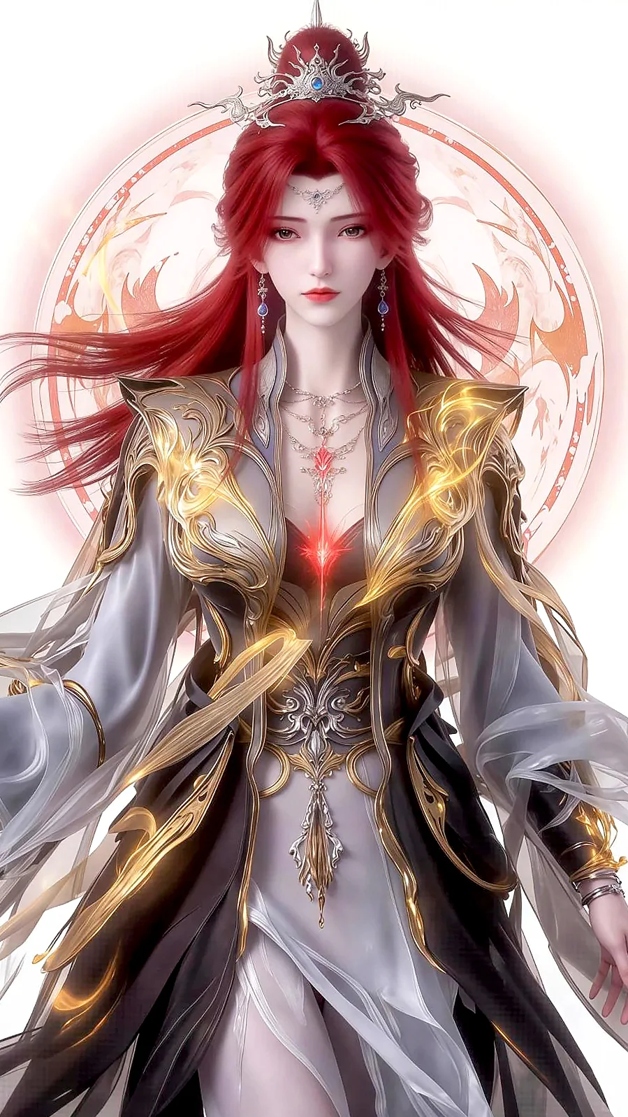 女神壁纸｜李慕婉古神红发仙逆手机壁纸