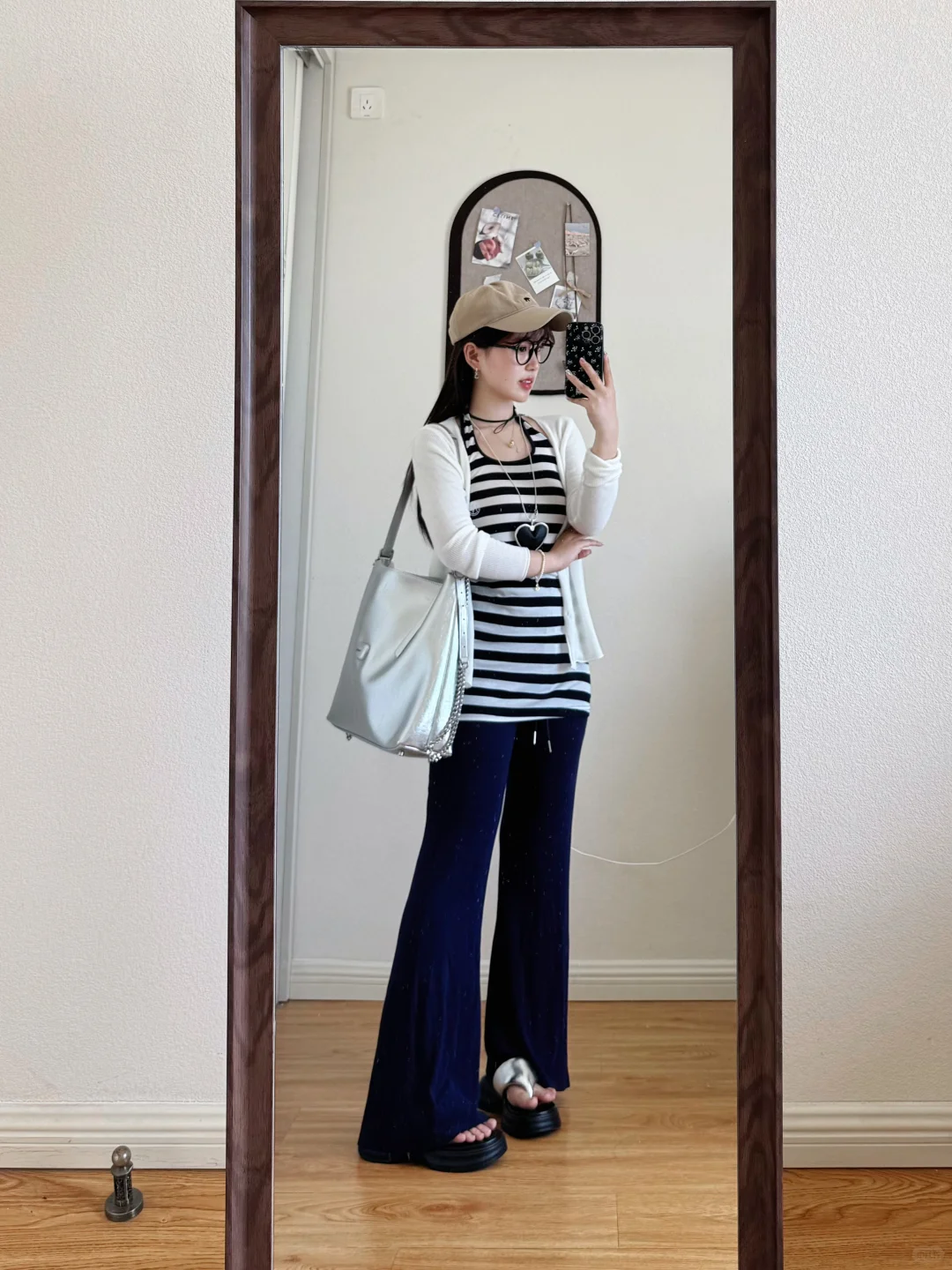 153/95古早辣妹🖤千禧黑白条纹！舒服又显瘦～