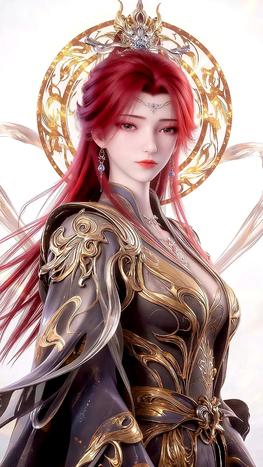 女神壁纸｜李慕婉古神红发仙逆手机壁纸