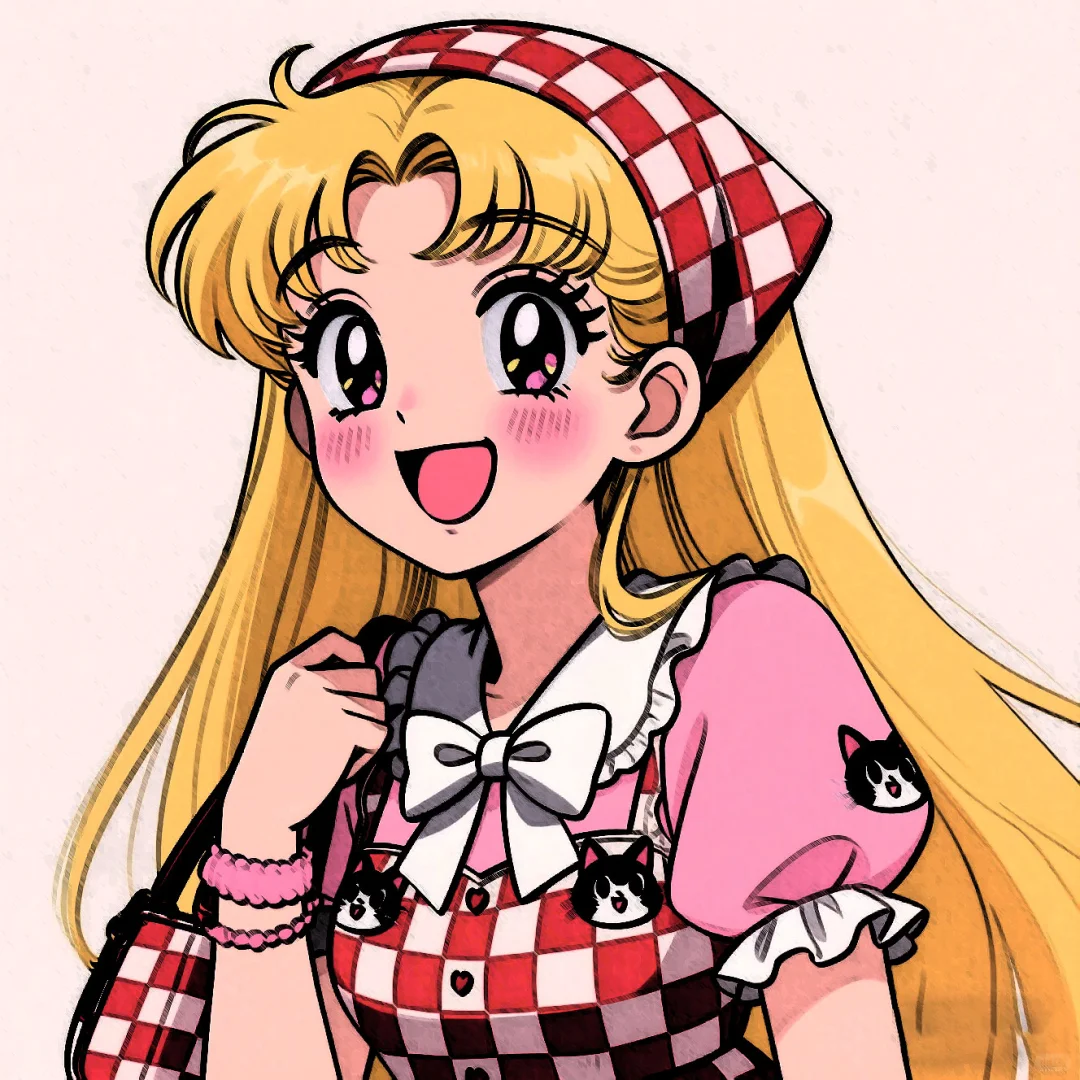 格子美少女头像！超可爱头像。