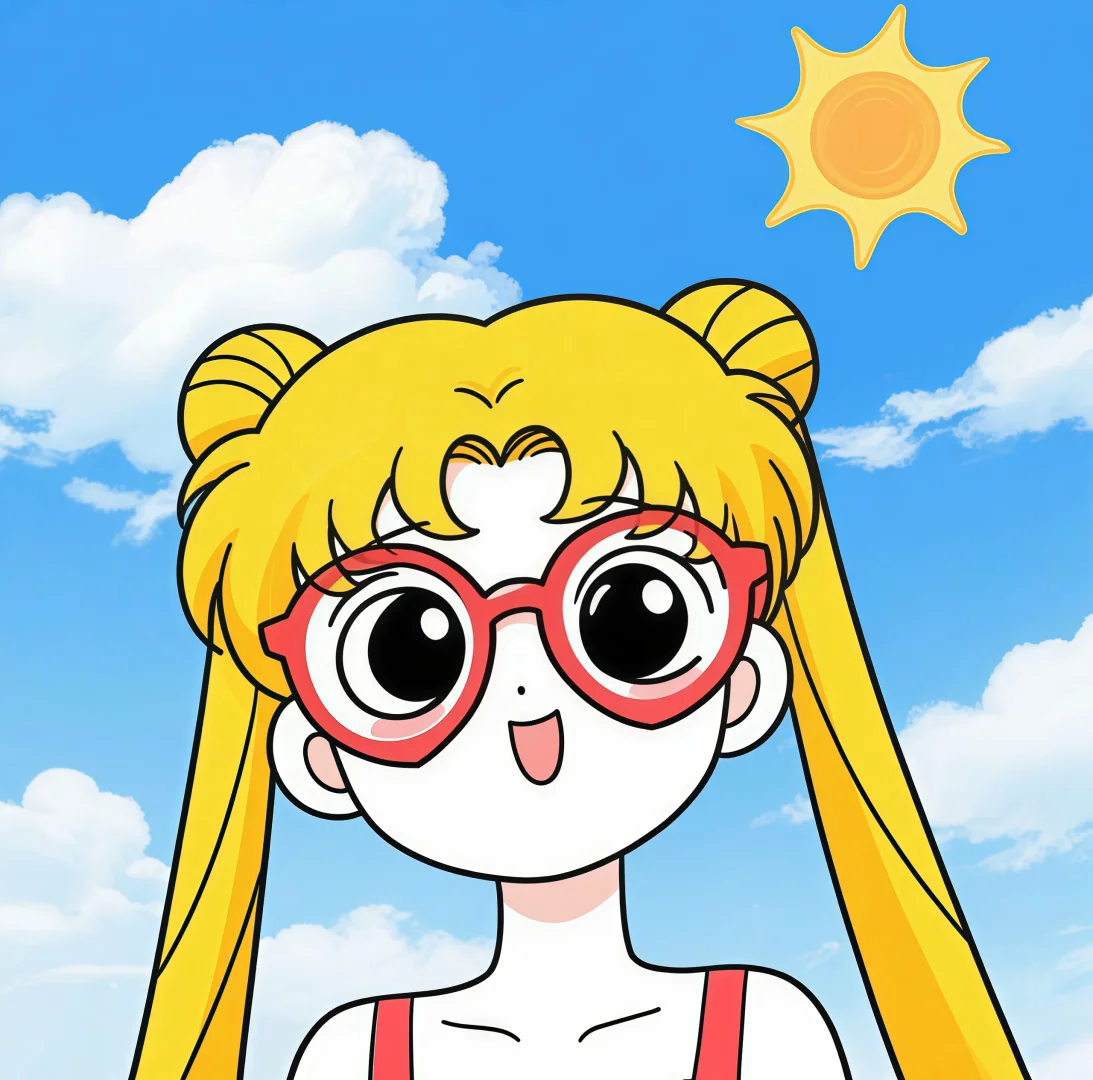 甜妹霸屏！眼镜萌妹sailor moon头像