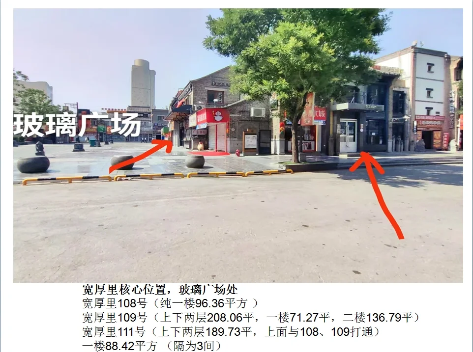 和平广场、宽厚里、万科大都会商铺、写字楼