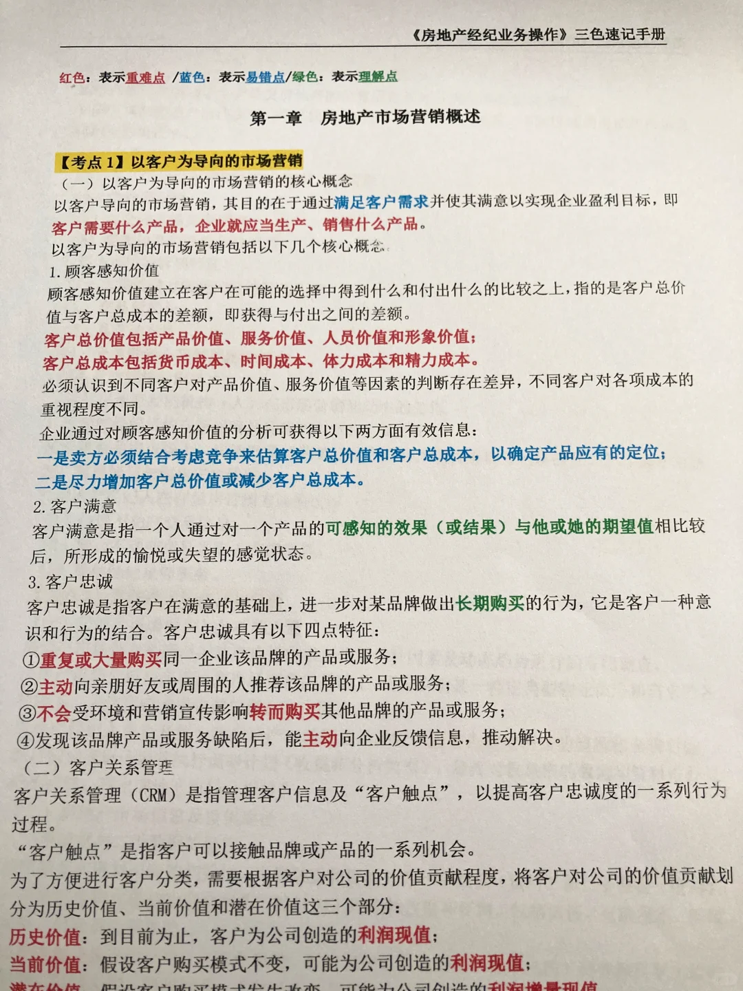 房地产经纪人🔥三色笔记背完直接刷题库