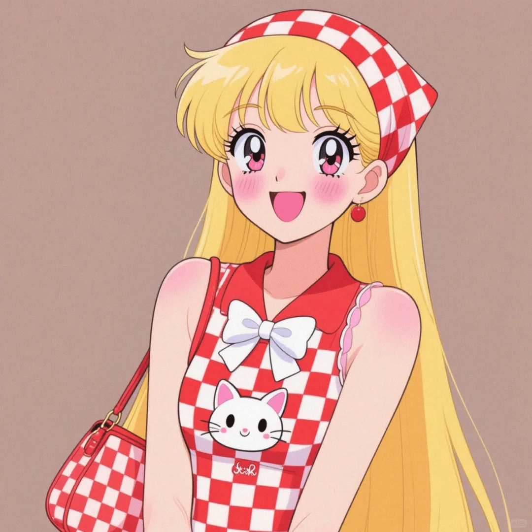 爱心发射！美少女头像！格子款出了好多！