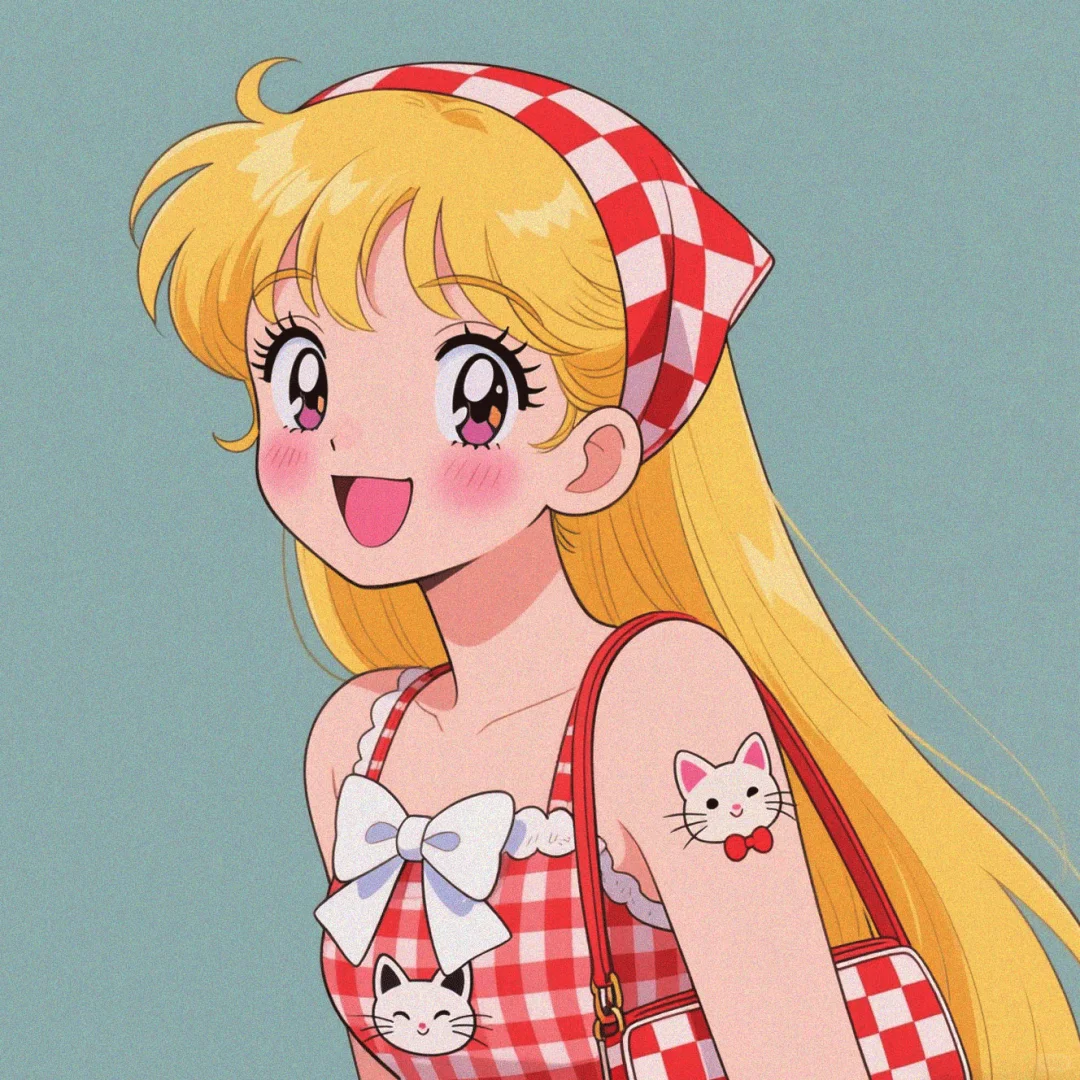 爱心发射！美少女头像！格子款出了好多！