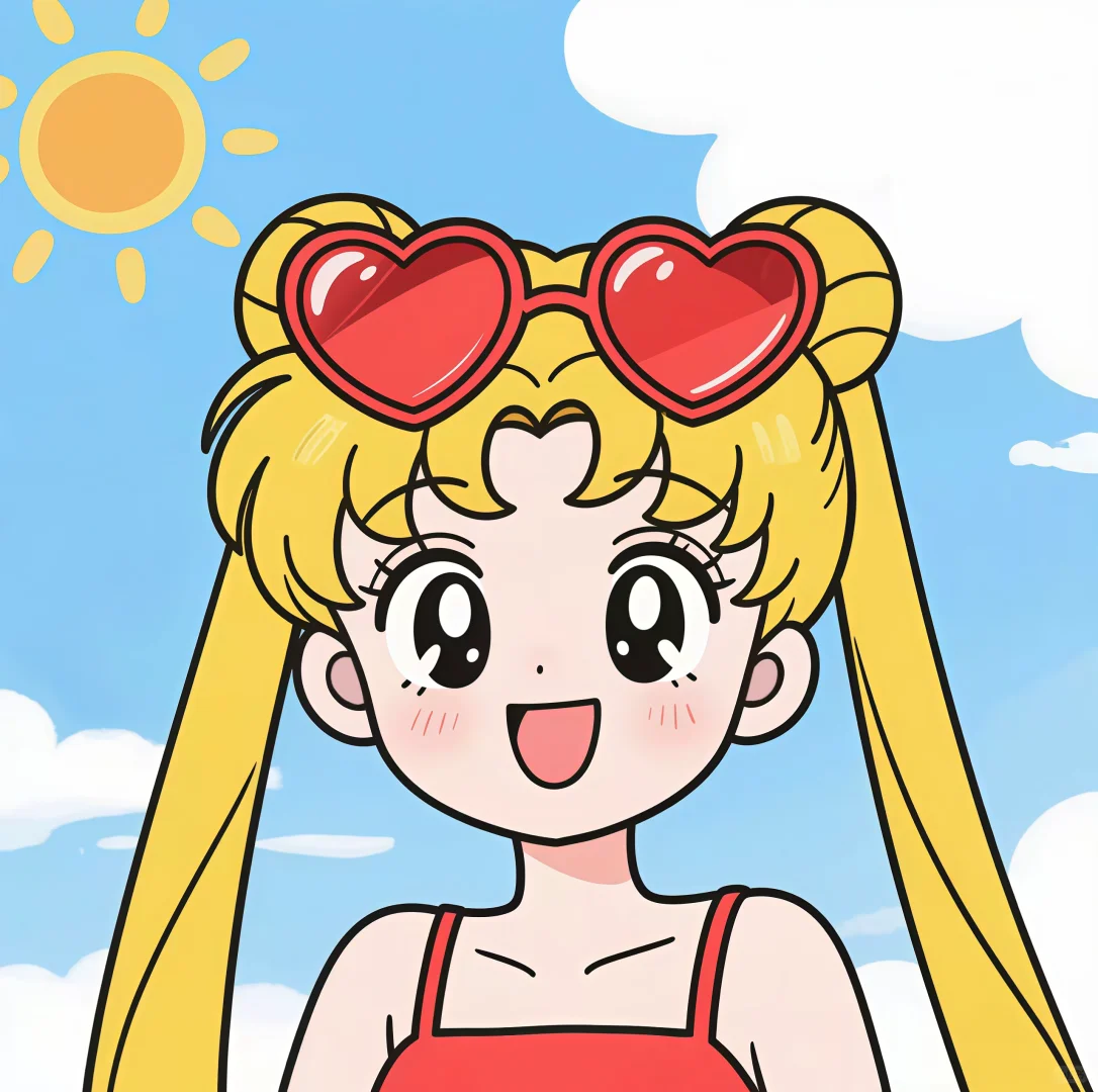 甜妹霸屏！眼镜萌妹sailor moon头像