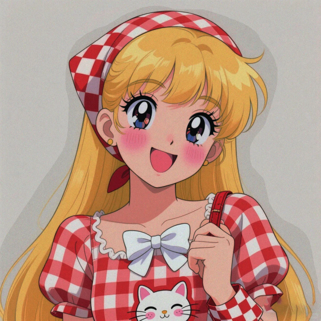格子美少女头像！超可爱头像。