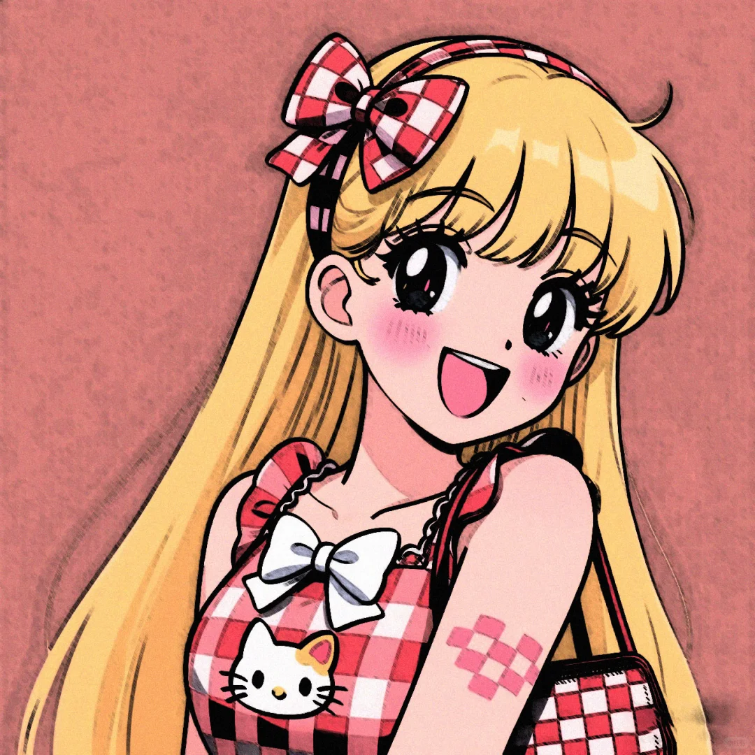 格子美少女头像！超可爱头像。
