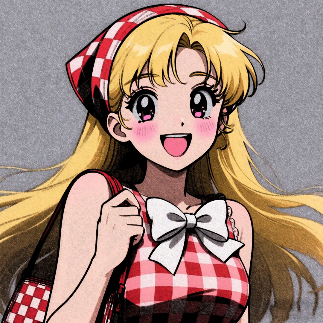 格子美少女头像！超可爱头像。