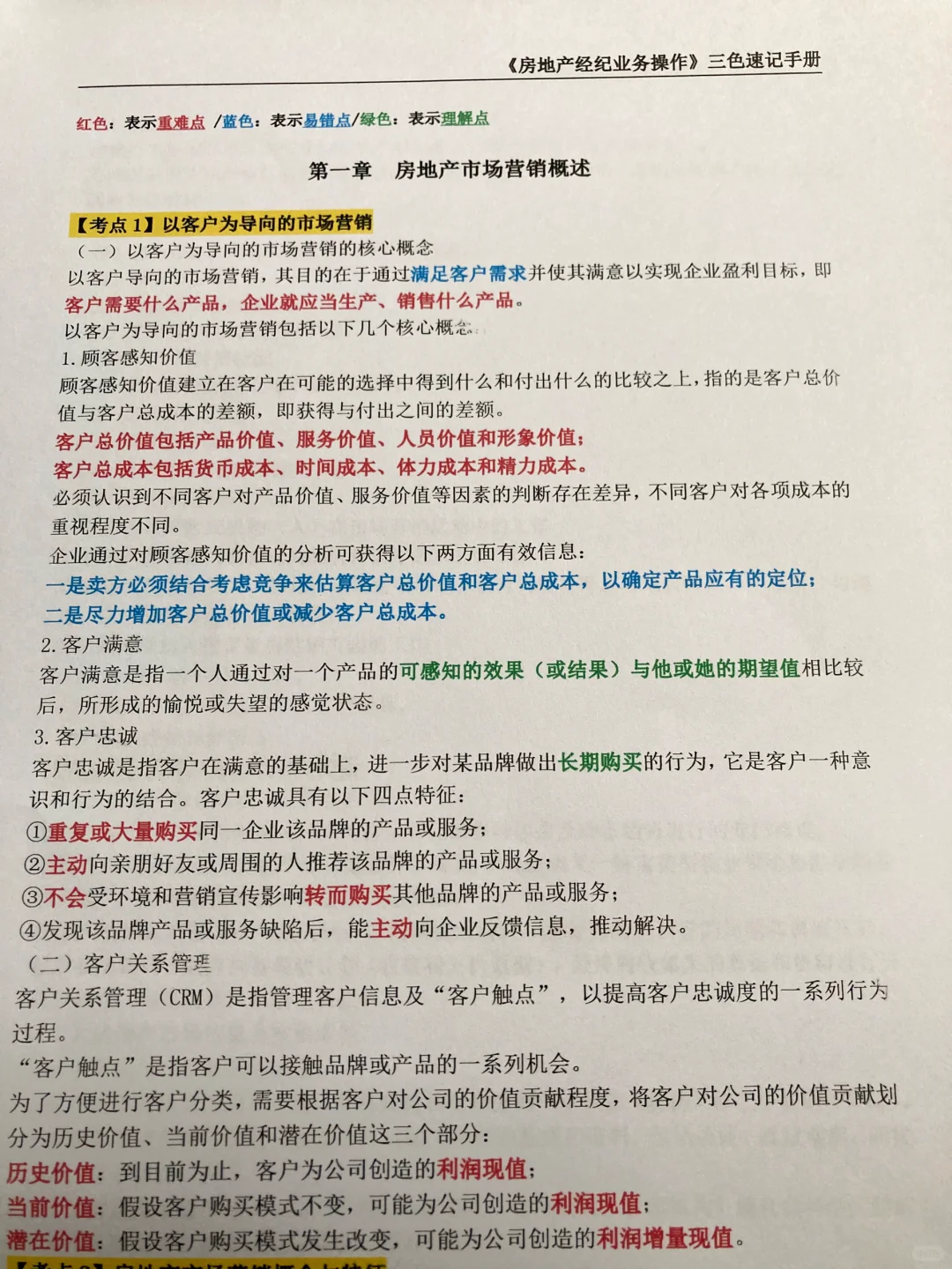 房地产经纪人🔥三色笔记背完直接刷题库