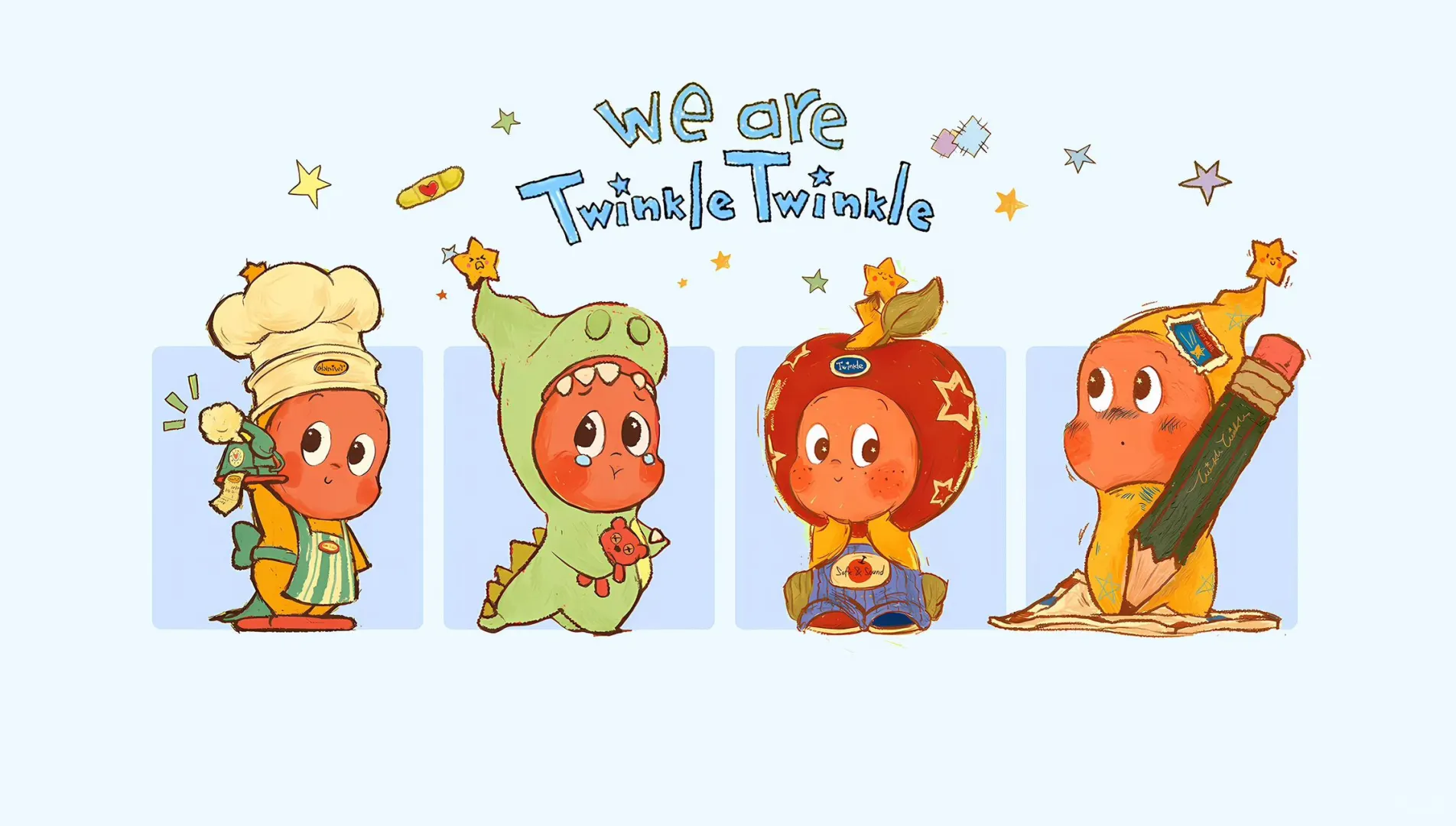 星星人||蓝色系治愈可爱电脑壁纸