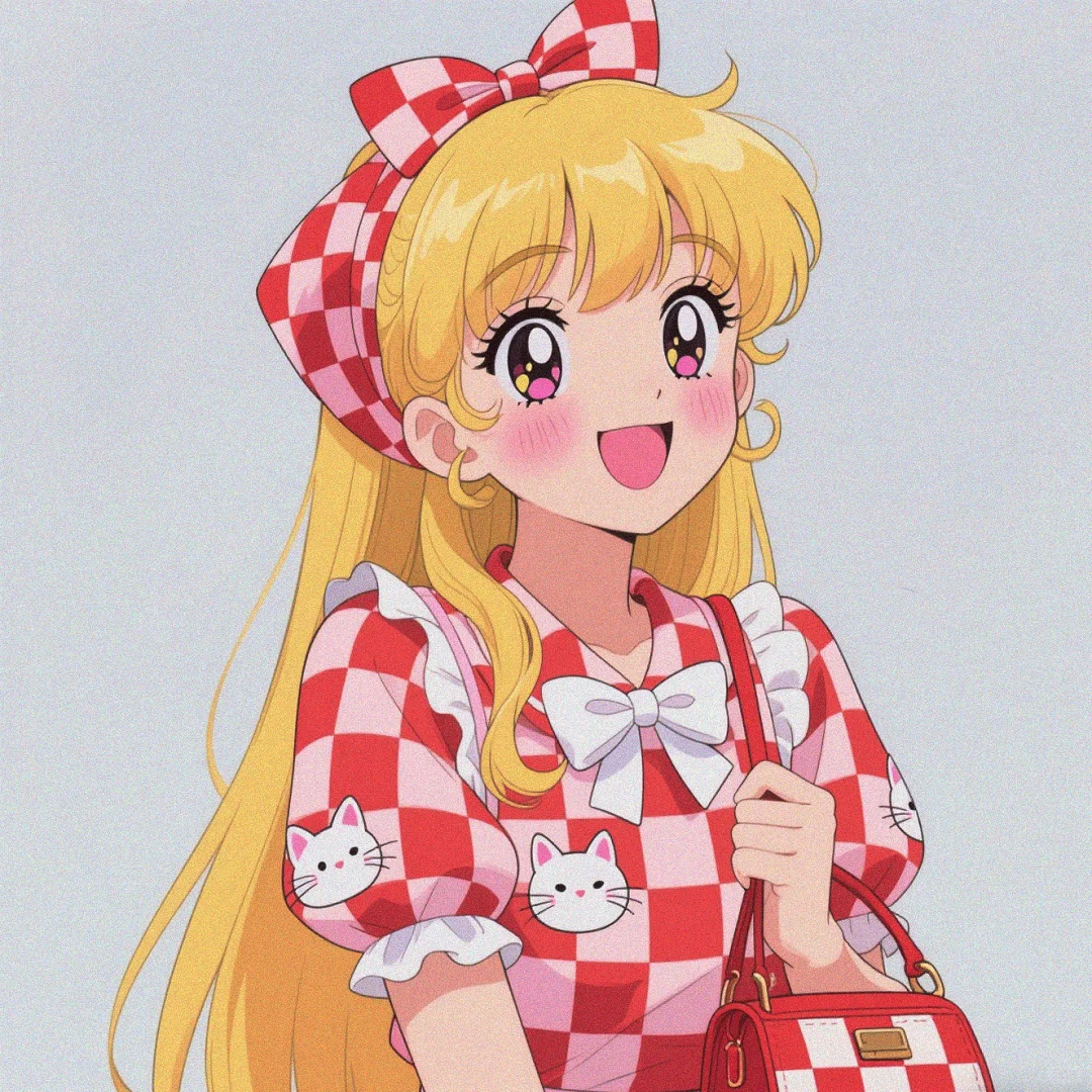 格子美少女头像！超可爱头像。