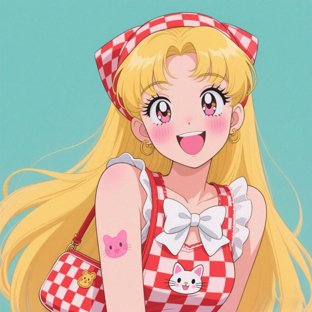 爱心发射！美少女头像！格子款出了好多！