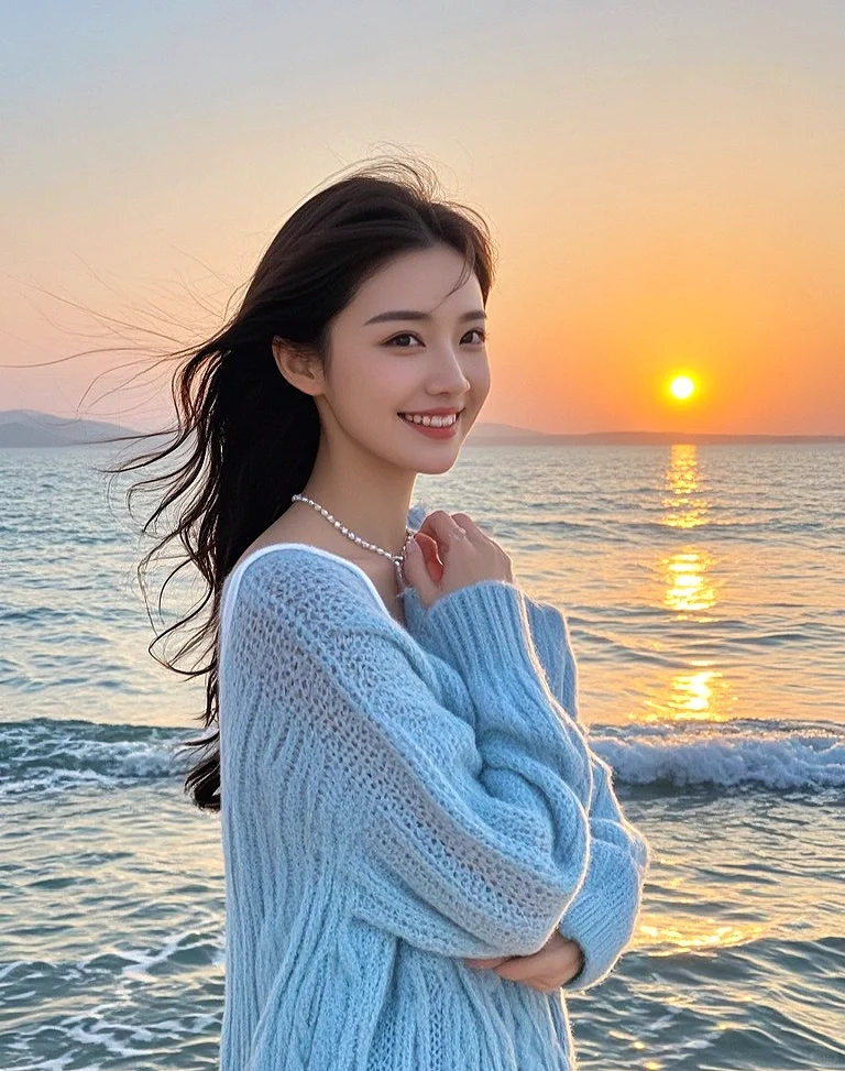 《海边日落，浪漫不期而遇》