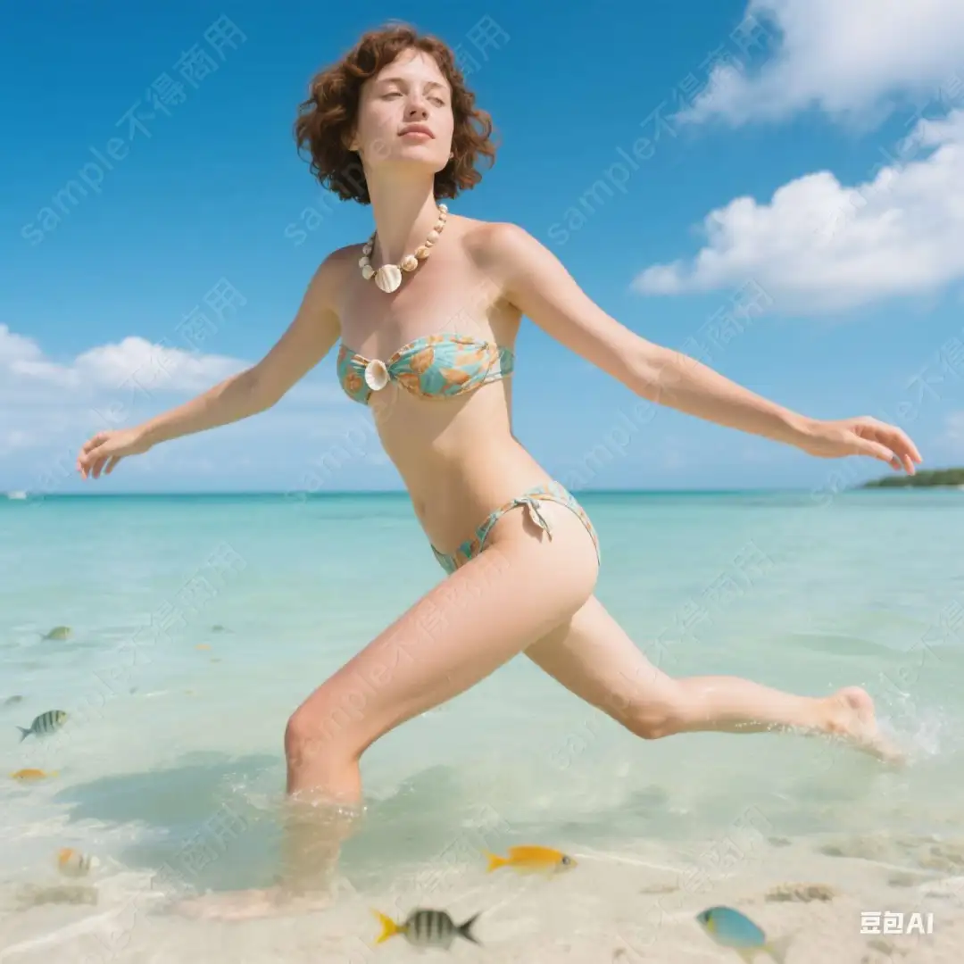 海滩边冲浪活动头像