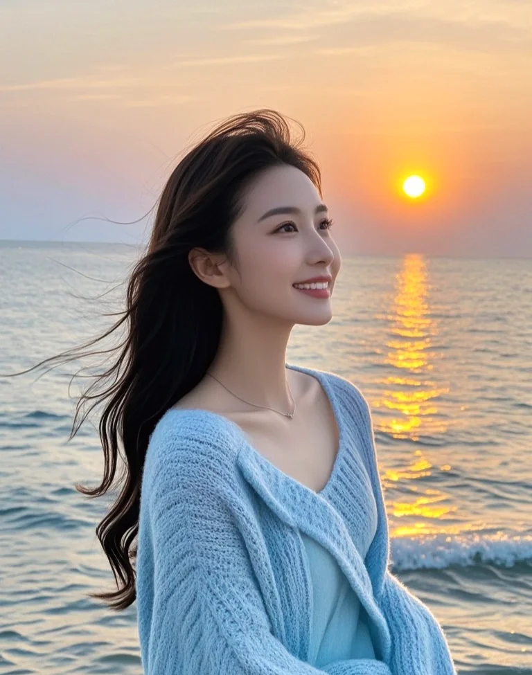 《海边日落，浪漫不期而遇》