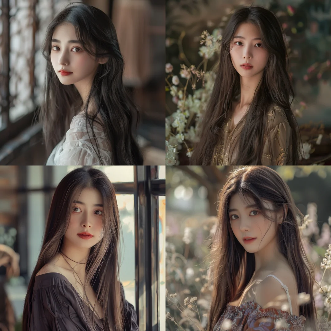 长发气质美女，温柔可人，散发着无穷的魅力