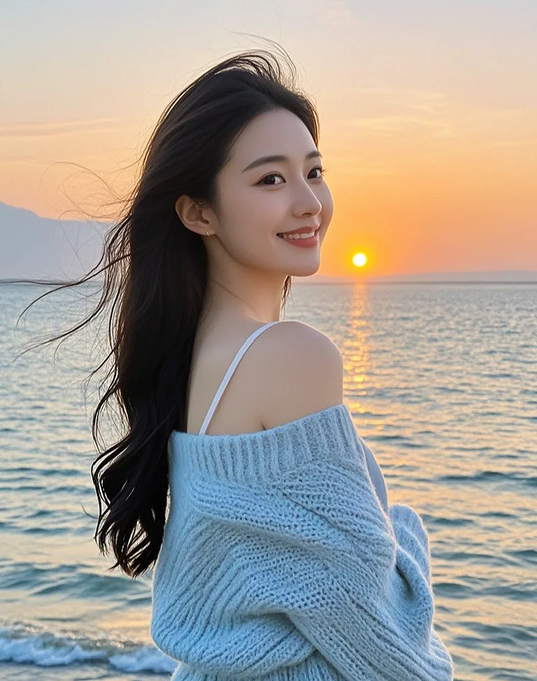 《海边日落，浪漫不期而遇》
