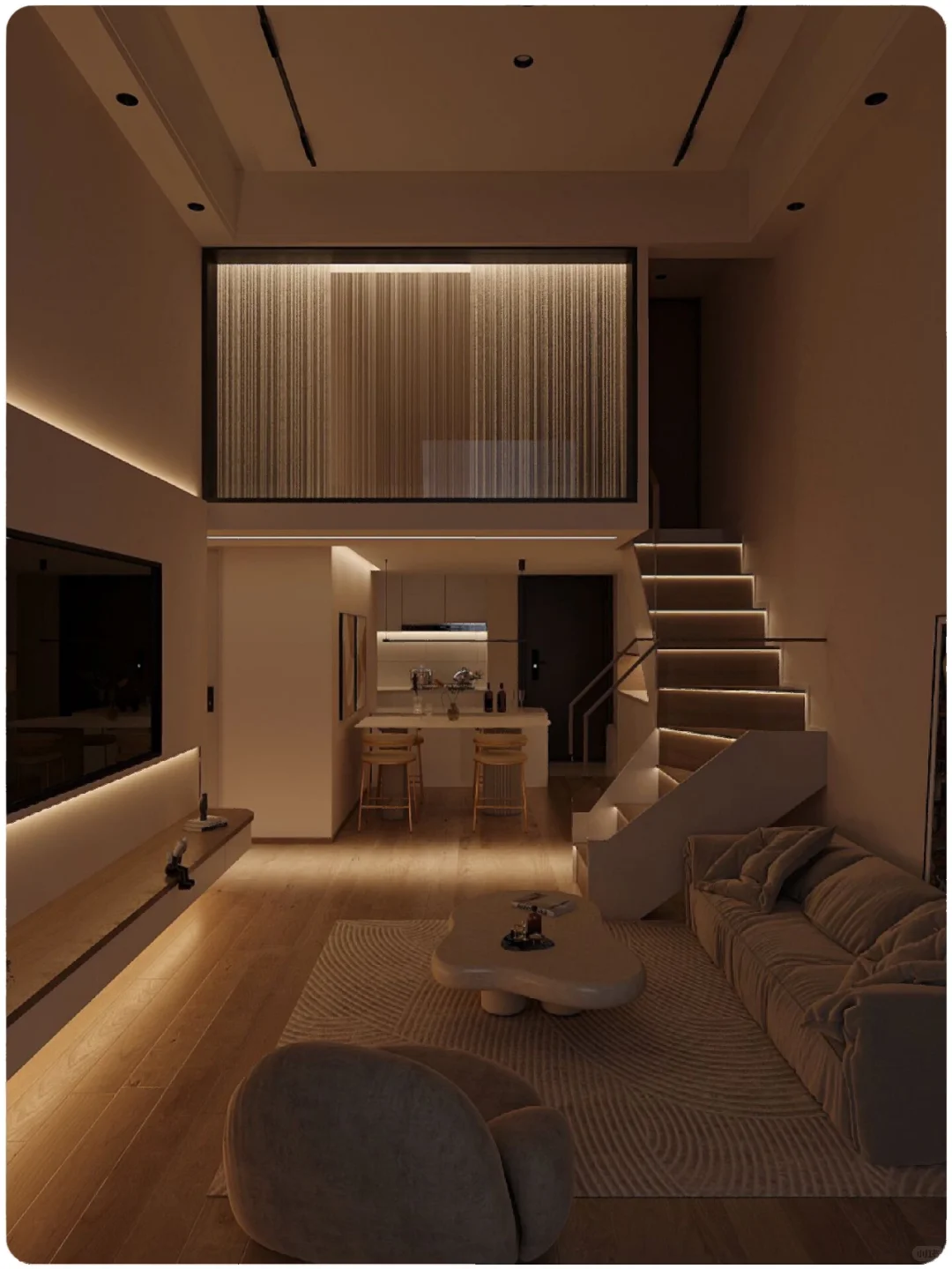 45㎡奶油Loft｜以后买房，就这么装吧