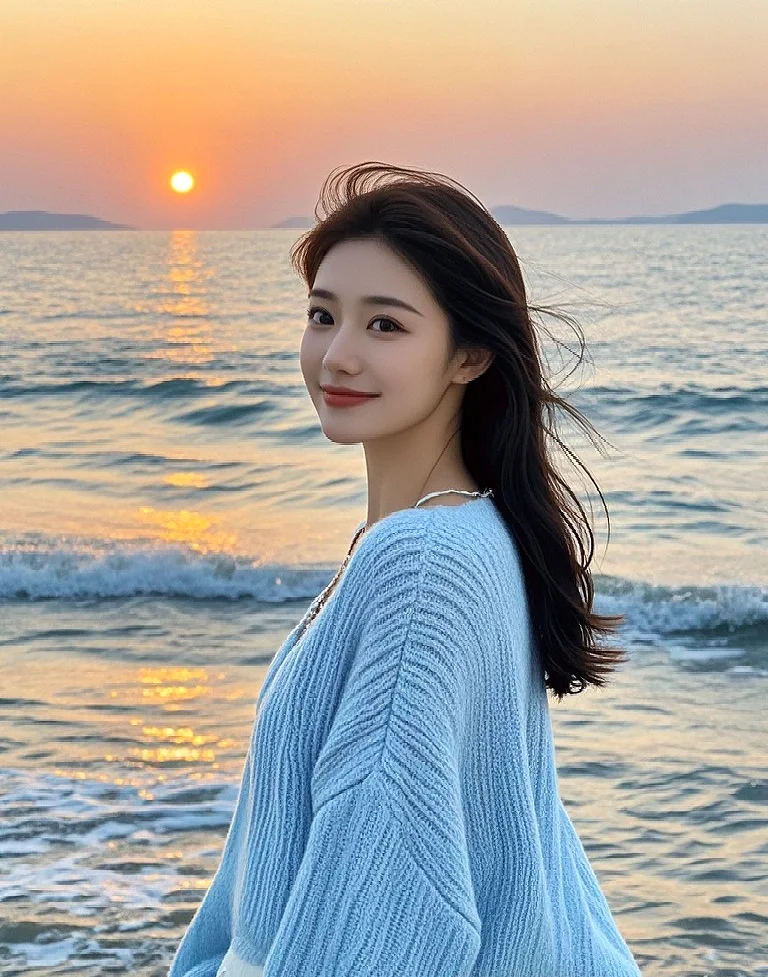 《海边日落，浪漫不期而遇》