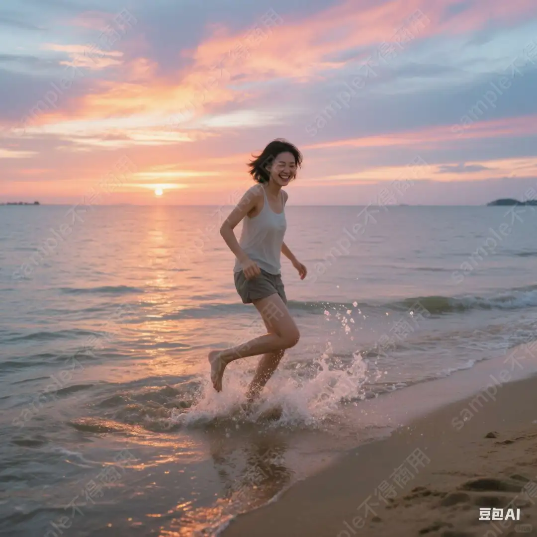 海滩边冲浪活动头像