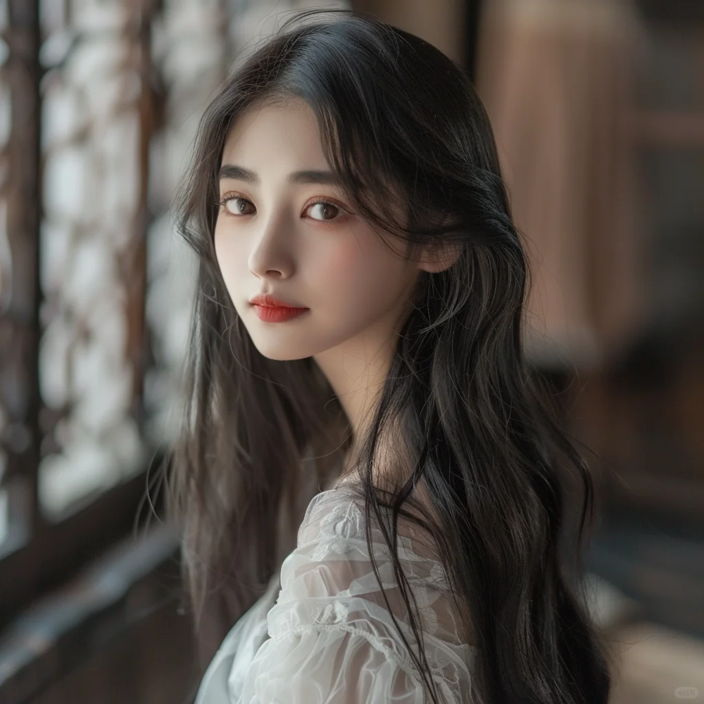 长发气质美女，温柔可人，散发着无穷的魅力