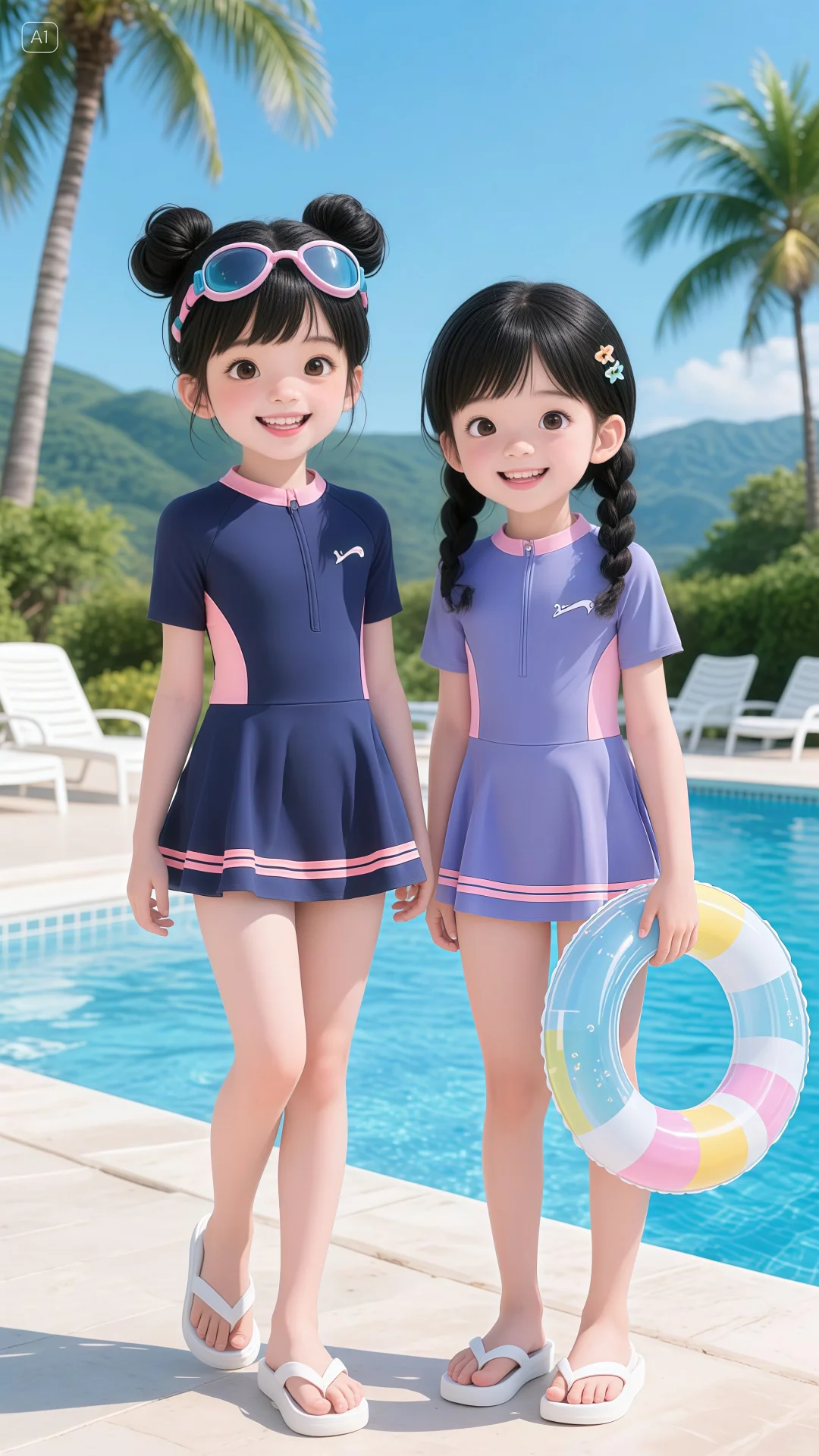 夏天和姐妹一起去游泳🏊🏻‍♀️