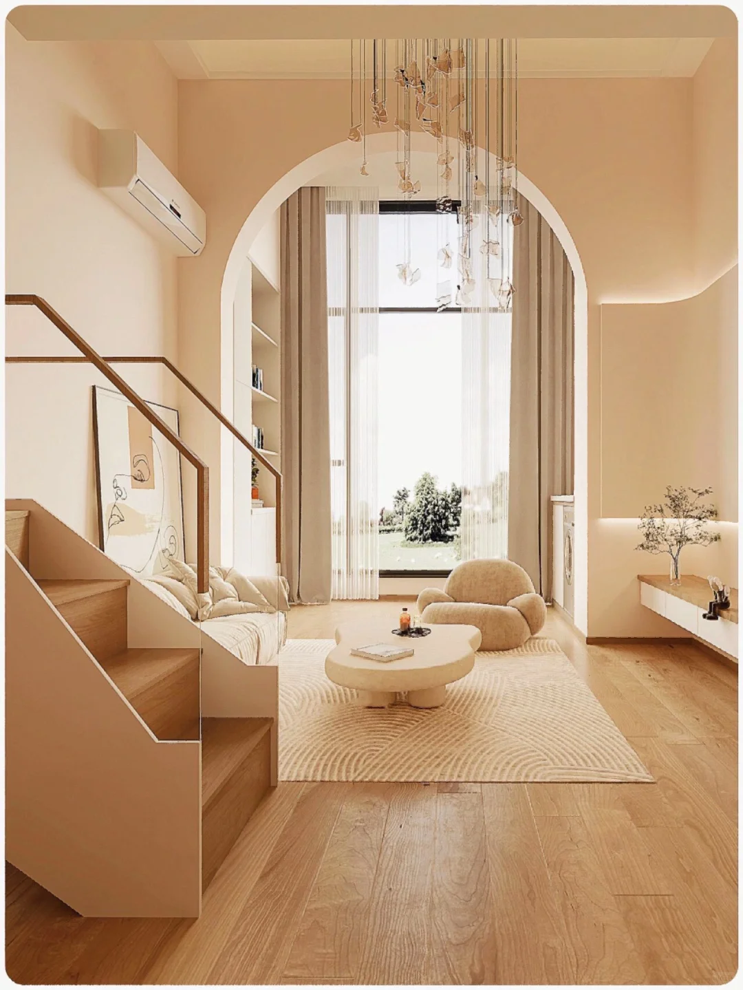 45㎡奶油Loft｜以后买房，就这么装吧