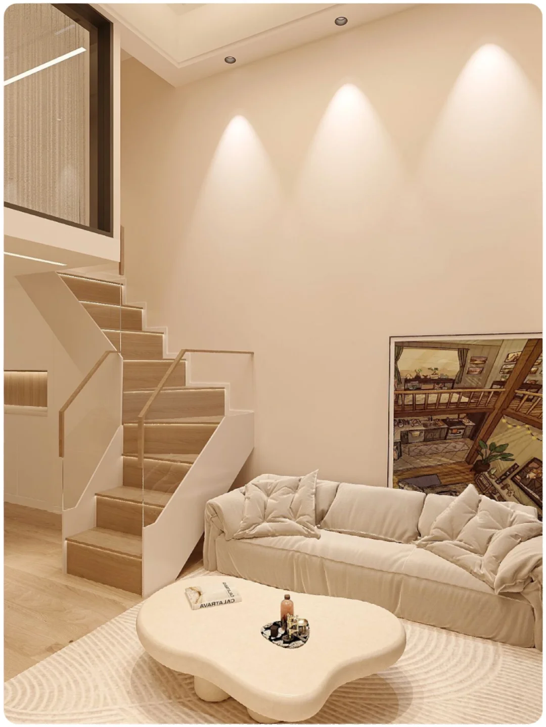 45㎡奶油Loft｜以后买房，就这么装吧