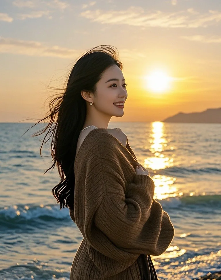 《海边日落，浪漫不期而遇》