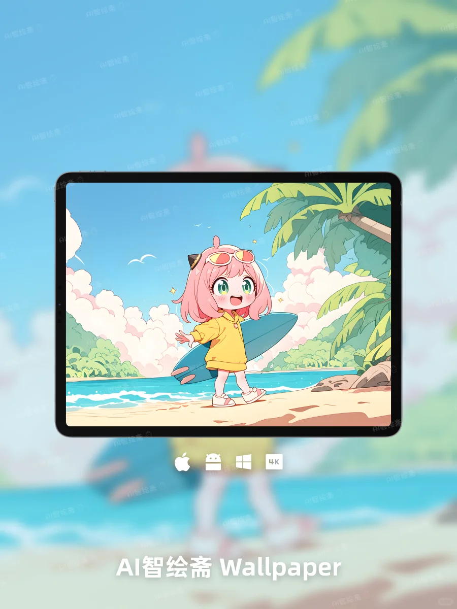 #0345壁纸 | 🏄阿尼亚的冲浪日记