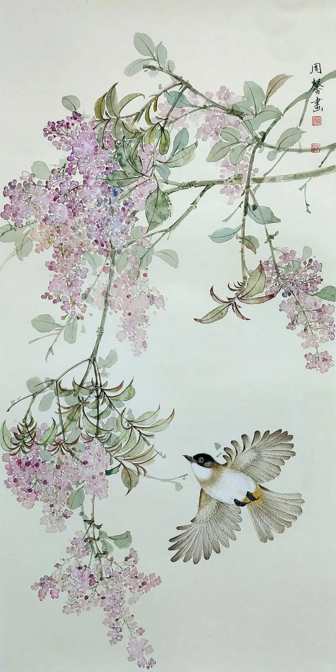 画家周馨没骨画，淡雅朦胧！